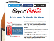 Tablet Screenshot of cokeboycott.com